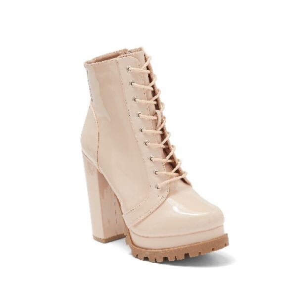 New Wild Diva Lounge block heel lug platform booties - Picture 1 of 8